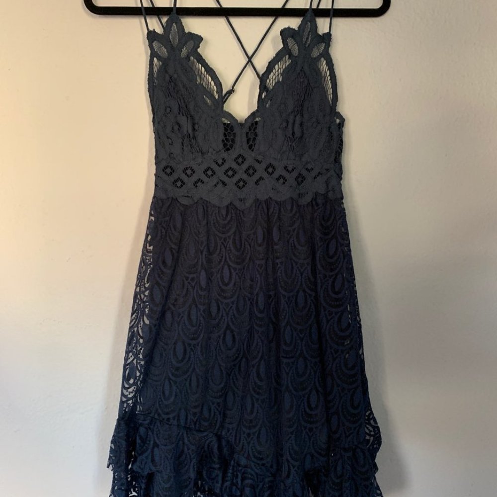 Free People Adella Burnout Lace Mini